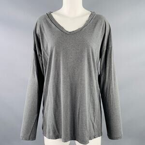 DRIES VAN NOTEN Size M Grey Charcoal V-Neck Casual Top